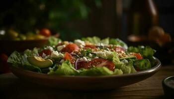 Frais salade bol en bonne santé, BIO, végétarien gourmet repas généré par ai photo