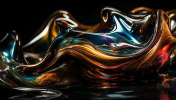 abstrait formes dans vibrant couleurs, écoulement vagues généré par ai photo