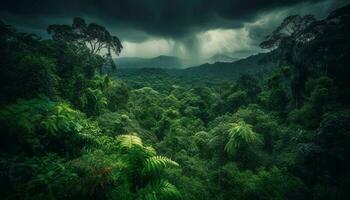 tropical forêt tropicale aventure vert mystère dans la nature généré par ai photo