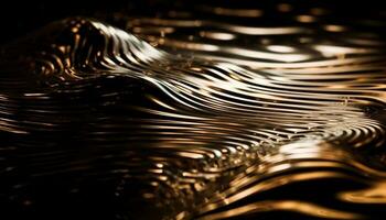 brillant métallique vague modèle reflète abstrait la nature généré par ai photo