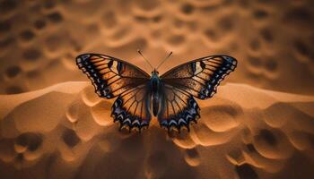 multi coloré papillon aile, fragile beauté dans la nature généré par ai photo