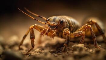 effrayant araignée jambe poignées Jaune feuille fermement généré par ai photo