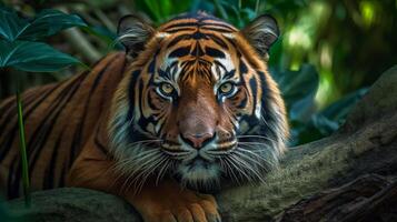sumatran tigre en utilisant génératif ai photo