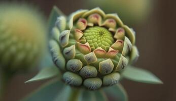 la nature beauté capturé dans vert succulent plante généré par ai photo