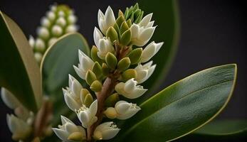 fraîcheur de multi coloré fleurs dans une formel jardin généré par ai photo