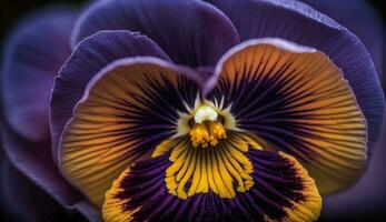 une proche en haut de une violet orchidée beauté généré par ai photo