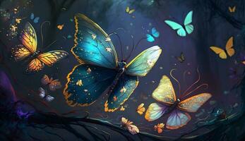 fragile beauté abstrait papillon illustration fond d'écran ,génératif ai photo