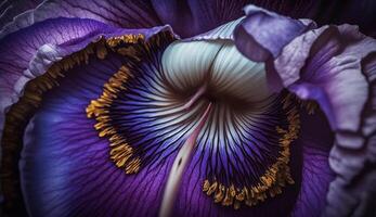 violet beauté proche en haut de une fleur ,génératif ai photo