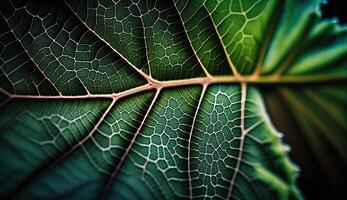 feuille modèle proche en haut Frais vert biologique beauté généré par ai photo