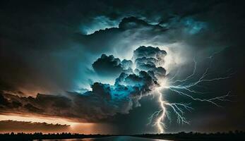 foncé drame de mauvais augure orage plus de montagnes ,génératif ai photo