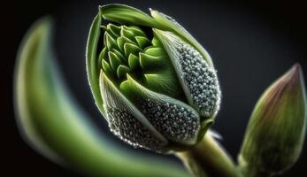 la nature beauté capturé dans une Célibataire tulipe bourgeon généré par ai photo