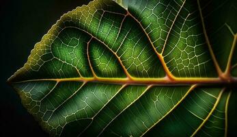 vert plante feuille avec vibrant couleurs et motifs généré par ai photo