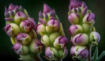 proche en haut de violet et rose fleur pétales généré par ai photo