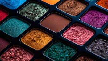 multi coloré le fard à paupières palette une vibrant collection de beauté des produits généré par ai photo