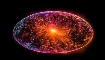 exploser étoile illumine foncé galaxie dans futuriste numérique image généré par ai photo
