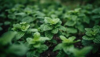 Frais menthe poivrée feuille ajoute une parfumé pimenter à végétarien nourriture généré par ai photo