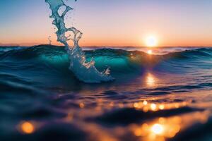 été concept. le Danse de océan vagues. éternel symphonie de le mer. génératif ai photo