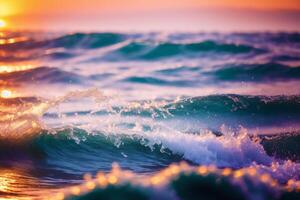 été concept. le Danse de océan vagues. éternel symphonie de le mer. génératif ai photo