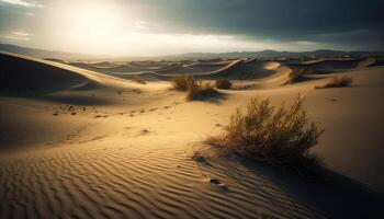 ondulé le sable dunes dans aride Afrique généré par ai photo