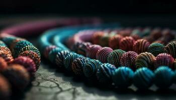 coloré fait maison bijoux collection avec vibrant variations généré par ai photo