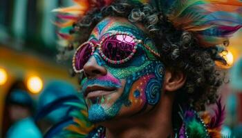 coloré carnaval masques apporter joie à fête généré par ai photo