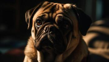 mignonne petit carlin et bouledogue séance en plein air généré par ai photo