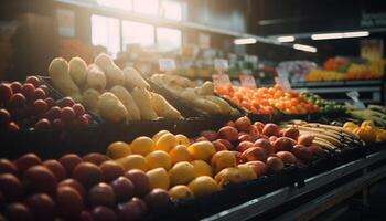 abondance de Frais fruit et des légumes à l'intérieur généré par ai photo