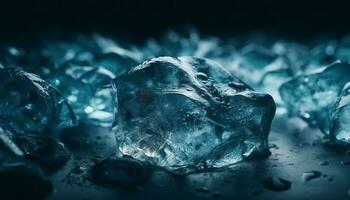 cristal clair la glace cube reflète Arctique fraîcheur généré par ai photo