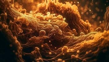 futuriste embrasé fractale conception sur cancer cellule toile de fond généré par ai photo