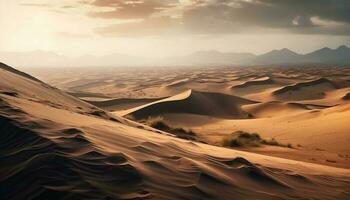 éloigné le sable dunes dans Afrique merveille lever du soleil généré par ai photo