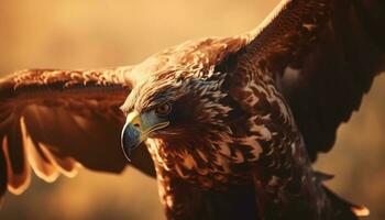 majestueux oiseau se répand ailes, serres poignée proie généré par ai photo