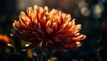 vibrant fleur tête brille dans lumière du soleil chaleur généré par ai photo