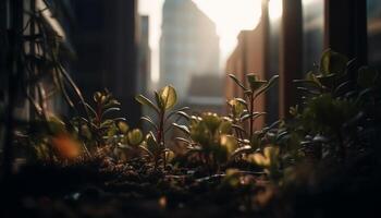 vert feuille croissance en plein air fraîcheur points forts la nature beauté généré par ai photo