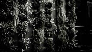 hiver arbre branche contre monochrome forêt Contexte généré par ai photo