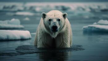 un majestueux mammifère, entouré par Arctique beauté généré par ai photo