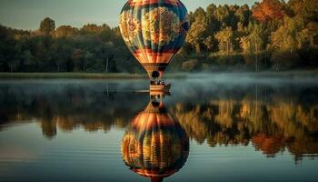 chaud air ballon loisir activité dans la nature généré par ai photo