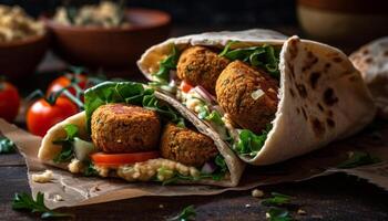 grillé du boeuf taco avec guacamole et coriandre généré par ai photo