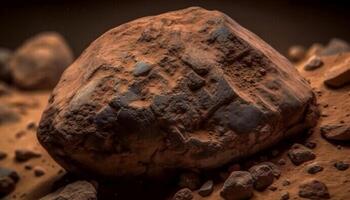 sucré Chocolat sculpture, ancien fossile Galet empiler généré par ai photo