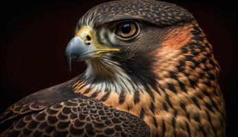 majestueux faucon la nature portrait de Puissance généré par ai photo