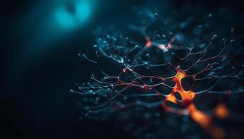 embrasé synapse connecte nerf cellules dans le cerveau généré par ai photo