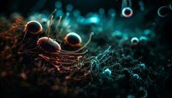 sous-marin la biologie révèle embrasé mer la vie motifs généré par ai photo