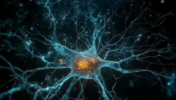 bleu tumeur révèle Alzheimer maladie dans Humain cerveau généré par ai photo