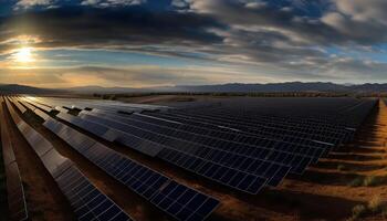 solaire panneau harnais Soleil Puissance pour énergie généré par ai photo