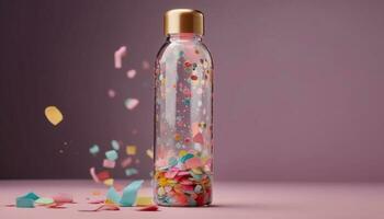 amusement médicament pot célébrer l'amour avec confettis généré par ai photo