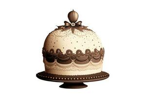 Lambeth style dôme en forme de gâteau dans marron et blanc couleur, prêt à tout fête. génératif ai. photo