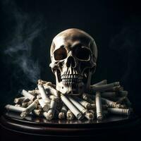 ai génératif crâne sur Haut de cigare bout pour non fumeur campagne photo