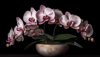 orchidée fleurir, élégance dans la nature fragilité généré par ai photo