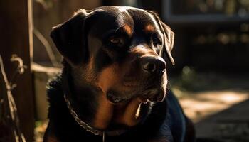 mignonne canin copains séance dans la nature herbe généré par ai photo