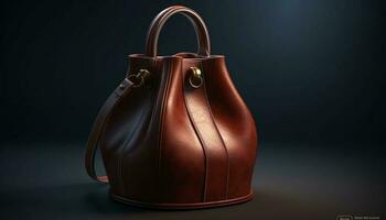 moderne femmes porter luxe cuir sacs à main achats à l'intérieur généré par ai photo