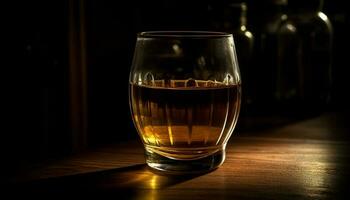 luxe whisky bar, foncé bois, or cocktail généré par ai photo
